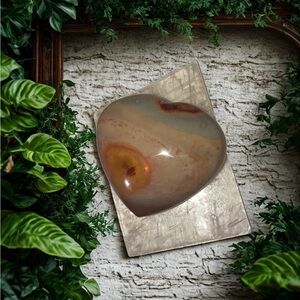 Polished Polychrome Jasper Heart, 173g, Madagascar Desert Jasper, 2.75” x 2.5”